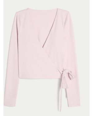 Hollister Gilly Hicks Active Recharge Long-sleeve Wrap Top - Pink