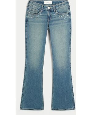 Hollister Low-rise Medium Wash Studded Bootcut Jeans - Blue