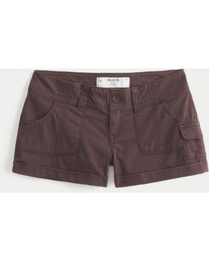 Hollister Low-rise Twill Utility Mini Shorts - Purple