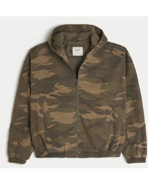 Hollister Camo Zip-up Skater Jacket - Green