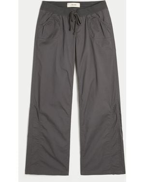Hollister Hollister Remi Ultra Low-rise Poplin Pull-on Trousers - Grey
