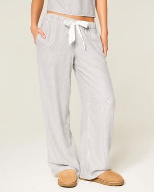 Hollister Flanellhose mit Satinbund zum Binden - Weiß