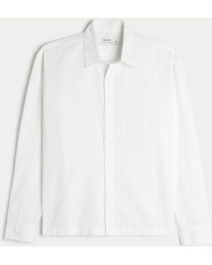 Hollister Linen-blend Button-through Shirt - White
