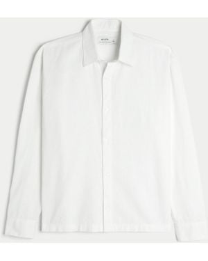 Hollister Linen-blend Button-through Shirt - White