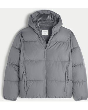 Hollister Faux Fur-lined Puffer Jacket - Grey