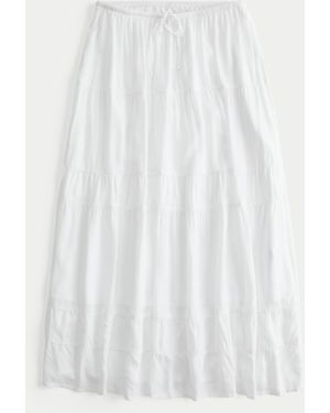Hollister Tiered Maxi Skirt - White