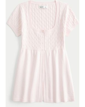 Hollister Short-sleeve Flyaway Babydoll Top - Pink