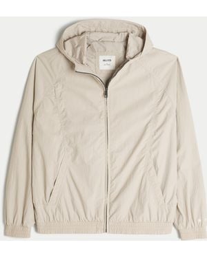 Hollister Hooded Windbreaker Jacket - Natural
