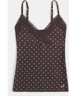 Hollister Wrap Lace Trim Layering Cami - Brown