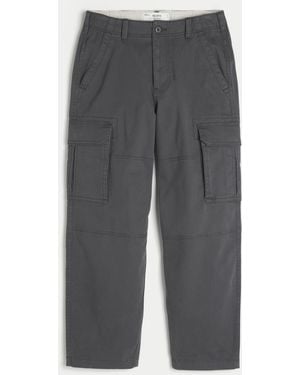 Hollister Skater Baggy Cargo Trousers - Grey