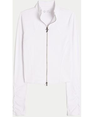 Hollister Gilly Hicks Active Recharge Bow Double Zip Jacket - White