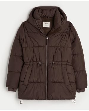 Hollister Fleece-lined Puffer Jacket - Brown