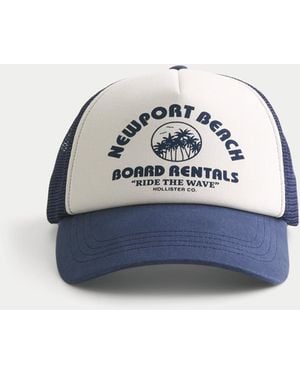 Hollister Newport Beach Graphic Trucker Hat - Blue
