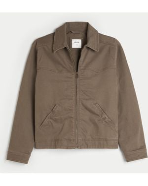 Hollister Zip-up Workwear Jacket - Brown