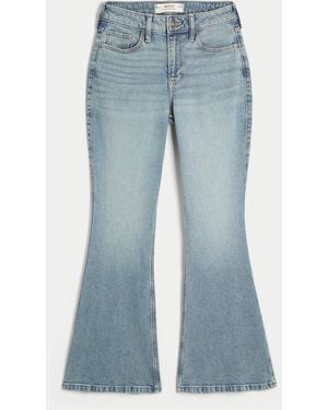 Hollister Curvy High-rise Medium Wash Flare Jeans - Blue