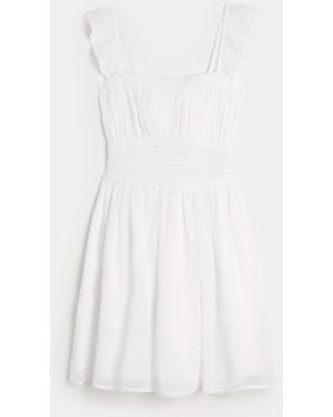 Hollister Hollister Saidie Chiffon Flutter Sleeve Mini Dress - White