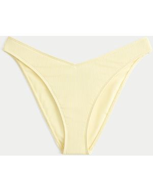 Hollister Rib Cheeky Bikini Bottom - Yellow
