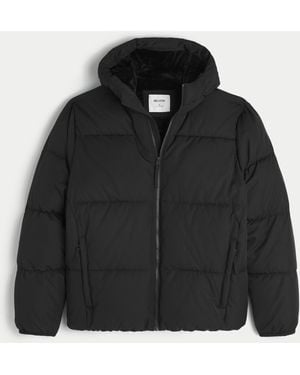 Hollister Faux Fur-lined Puffer Jacket - Black