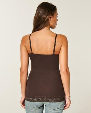 Hollister Camisole mit Spitzenbesatz für Lagenlooks - Schwarz