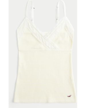 Hollister Wrap Lace Trim Layering Cami - Natural
