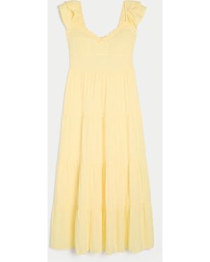 Hollister Short-sleeve Midi Dress - Yellow