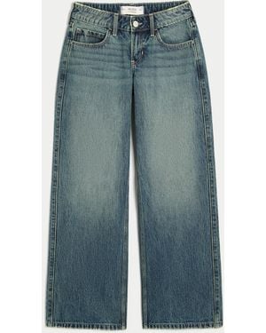 Hollister Low-rise Medium Wash Baggy Jeans - Blue