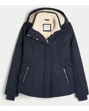 Hollister Faux Fur-lined All-weather Jacket - Blue