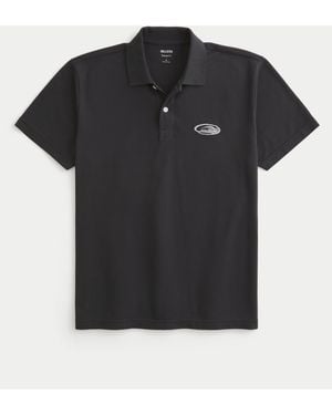Hollister Relaxed Logo Polo - Black