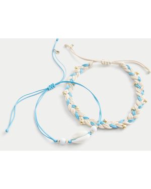 Hollister Blue Puka Anklet 2-pack