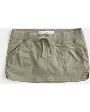Hollister Hollister Remi Ultra Low-rise Poplin Micro Mini Skort - Natural