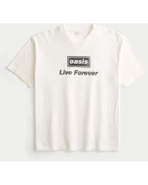 Hollister Boxy Oasis Graphic Tee - Natural
