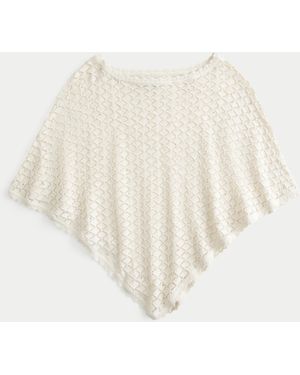 Hollister Open-stitch Sequin Poncho - White