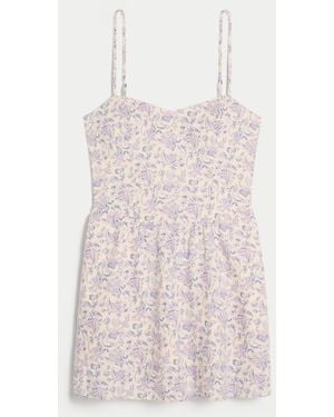 Hollister Open-back Linen-blend Skort Dress - Pink
