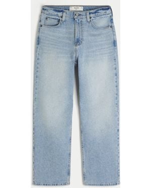 Hollister Medium Wash Baggy Jeans - Blue