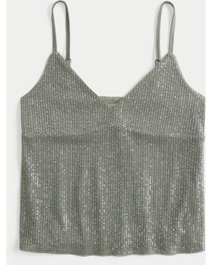 Hollister Easy Shine Babydoll Top - Grey
