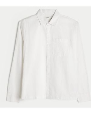 Hollister Long-sleeve Linen-blend Shirt - White