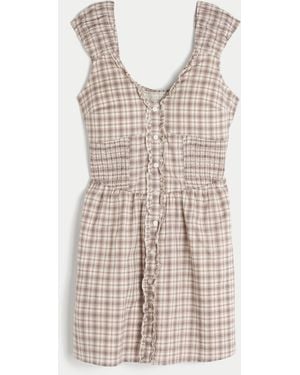 Hollister Smocked Ruffle Mini Dress - Multicolour