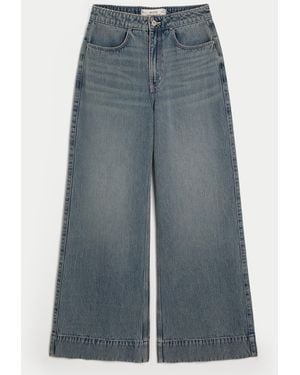 Hollister Ultra High rise Washed Black Wide leg Jeans in Grey Lyst UK