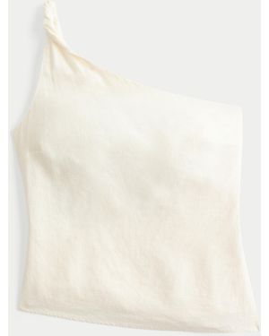Hollister Linen-blend One-shoulder Top - Natural