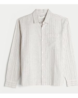 Hollister Long-sleeve Linen-blend Shirt - White