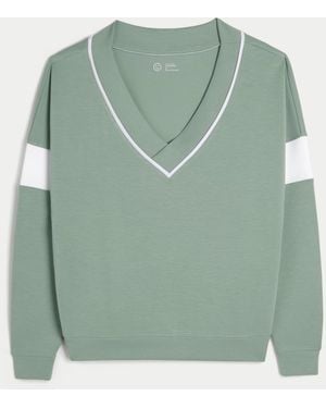 Hollister Gilly Hicks Active Cooldown Off-the-shoulder Top - Green