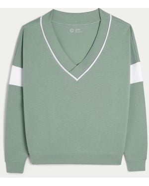 Hollister Gilly Hicks Active Cooldown Off-the-shoulder Top - Green