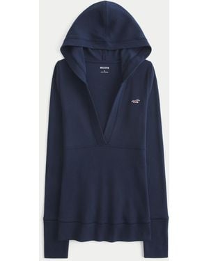 Hollister Knit Icon Hoodie - Blue