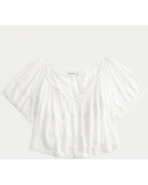 Hollister Easy Crinkle Poncho - White