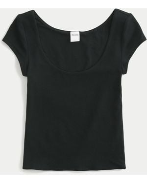 Hollister Must-have Basics Scoop/crew T-shirt - Black