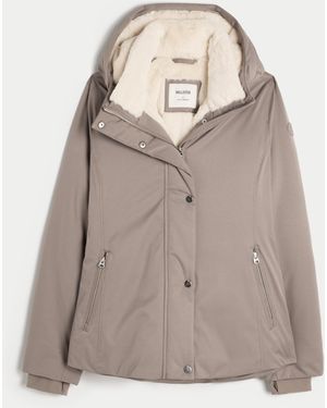 Hollister Faux Fur-lined All-weather Jacket - Natural