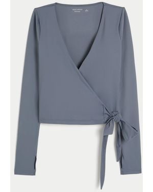 Hollister Gilly Hicks Active Recharge Long-sleeve Wrap Top - Blue