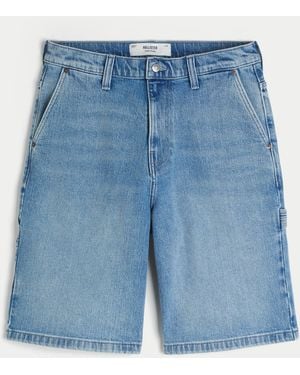 Hollister Super Baggy Denim Shorts - Blue
