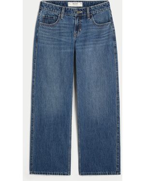 Hollister Low-rise Dark Wash Baggy Jeans - Blue