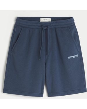 Hollister Baggy Fleece Logo Shorts - Blue